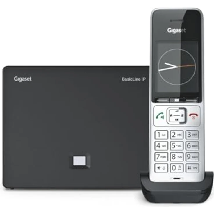 Gigaset BasicLine IP+COMFORT 500HX, VoIP Schnurloses Telefon in Schwarz/Silber, DECT/IP-DECT, HD-Sprachqualität, bis zu 6 Mobilteilen, integrierte Freisprecheinrichtung – Bild 1