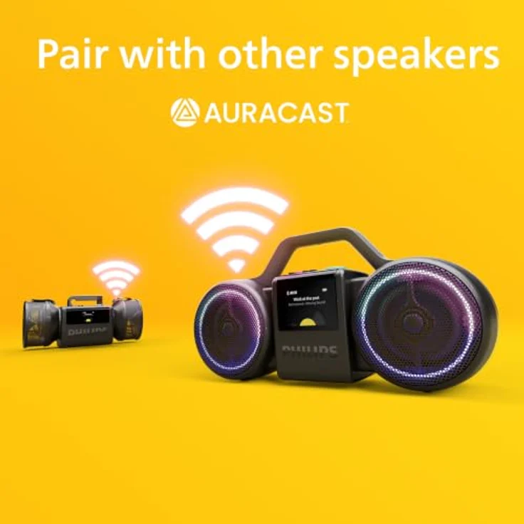 Philips TAMS60 - The Roller Boombox - Bluetooth-Lautsprecher mit 120 W, IP67 Wasserfest, 24 Stunden Akku, Schwarz – Bild 6
