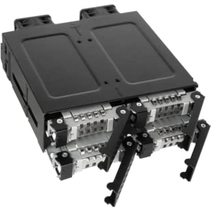 ICY DOCK ToughArmor MB699VP-B V3-4X U.2 NVMe PCIe 4.0 SSD zu SFF-8612 OCuLink (nach SFF-9402 Rev 1.1) Wechselrahmen Metall Schwarz (kompatibel zu Tri-Mode Karten) – Bild 5