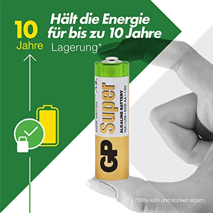 GP Batteries Super Alkaline AA Batterie Mignon, LR06, 1,5V, 80 Stück – Bild 2