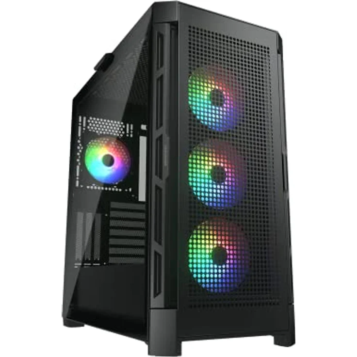 COUGAR DUOFACE PRO RGB Mid Tower PC Gehäuse mit 2 Frontplatten und RGB Lüftern (Schwarz) – Bild 3