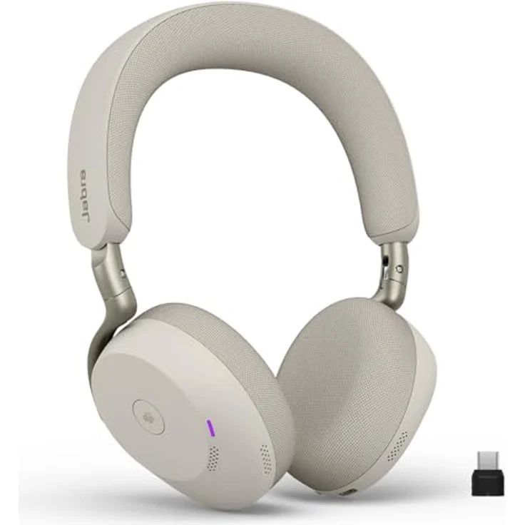 Jabra Evolve3 75, MS, Link390c, Kopfhörer mit AI-Bereichsanpassung und Advanced ANC, Warm Grey – Bild 1