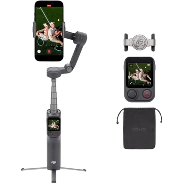 DJI Osmo Mobile 8P, Gimbal-Stabilisator für iPhone & Android, 3-Achsen-Stabilisierung, 10h Akku, Fernsteuerung, 360°-Schwenk, integrierter Verlängerungsstab & Stativ – Bild 1