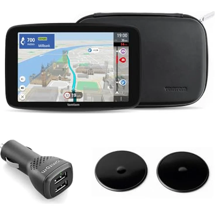 TomTom GO Camper Max, Navigationssystem mit 7" Touchscreen, Routen für Wohnmobile und Pkw, Schwarz – Bild 2