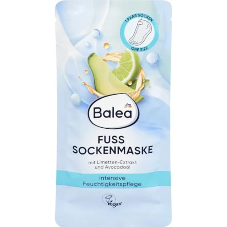 Balea Fuß Socken Maske mit Limette-Extrakt und Avocadoöl, dermatologisch getestete Hautverträglichkeit – Bild 1