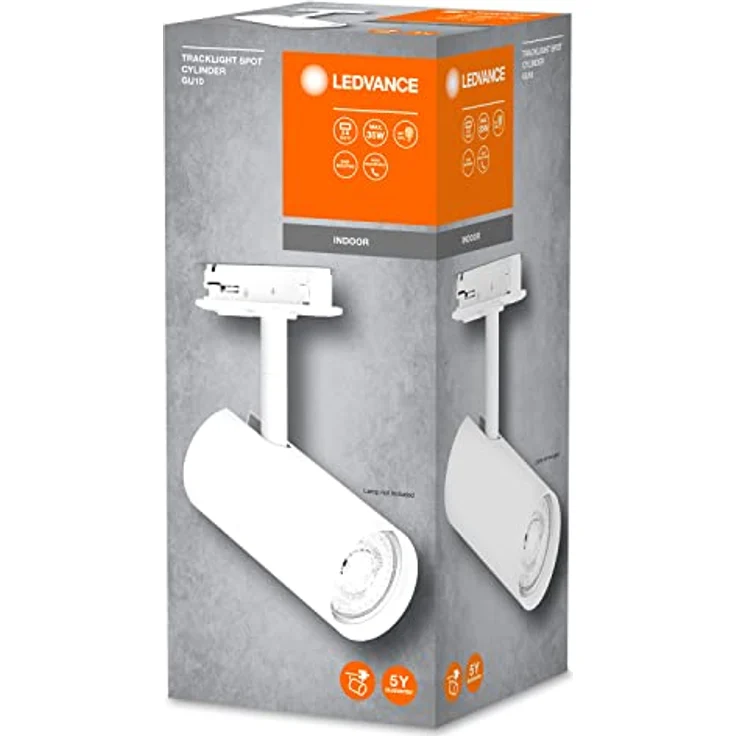 LEDVANCE TRACKLIGHT Schienensystem-Leuchtenkopf, weiß, mit GU10-Sockel, kann mit einfacher oder smarter Lampe bestückt werden, smart, WiFi, Loft-artiges Design, Schutzklasse IP20 – Bild 2