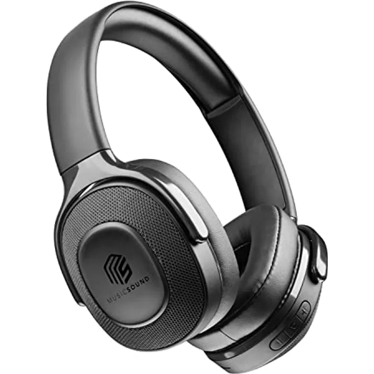 Music Sound | DEEP - Kabelloses Headset mit Low Latency Technologie - Wiedergabezeit 22 Stunden - Schwarz