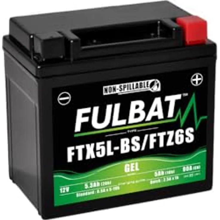 Fulbat FTX5L-BS GEL, wartungsfreie VRLA-Batterie, wasserdicht, für kaltes Wetter geeignet, sofort einsatzbereit