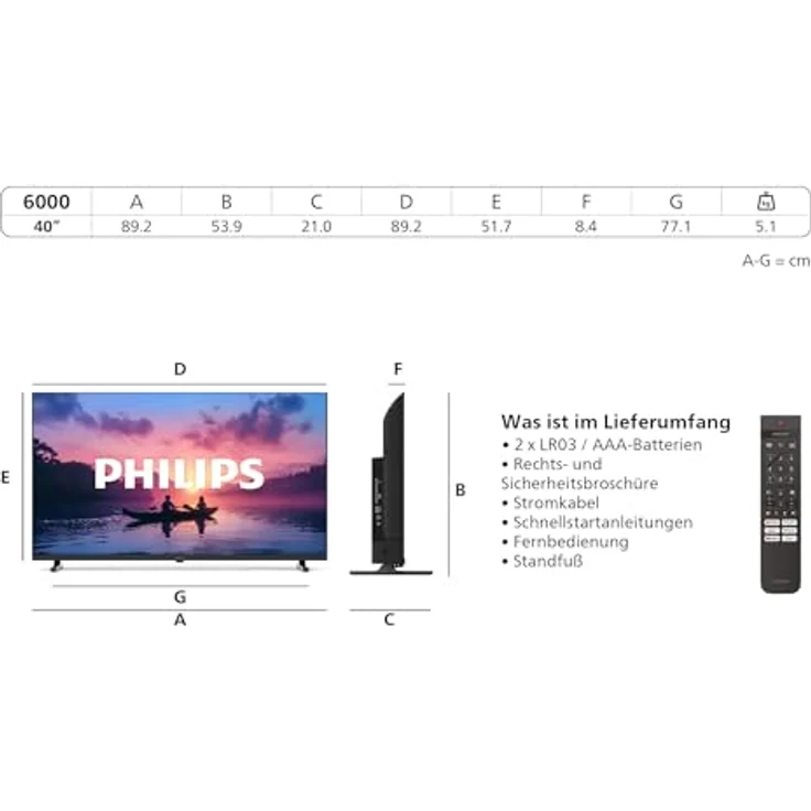 Philips 32PHS6000, 32 Zoll HD LED Smart TV mit Pixel Plus, Titan OS, Dolby Digital Sound, unterstützt Alexa und Google Sprachassistent – Bild 3