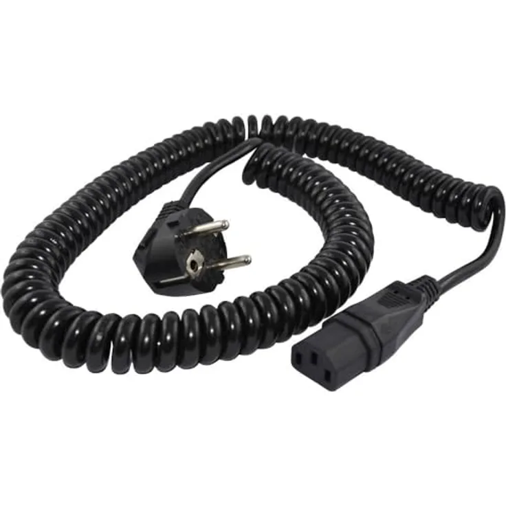 HAWA R6504 Kaltgeräte Anschlusskabel Schwarz 3.8m Spiralkabel