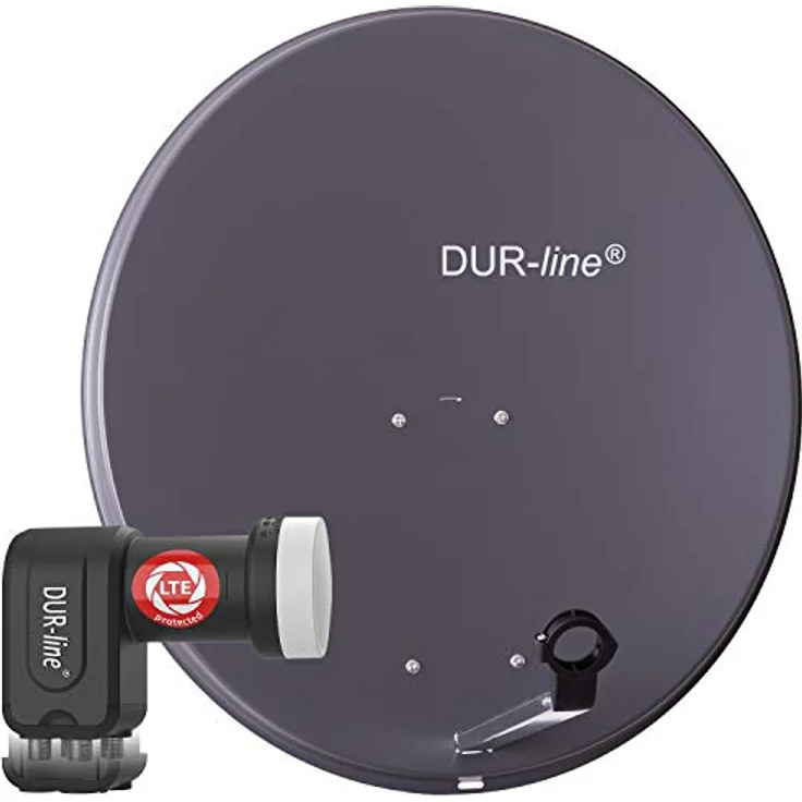 DUR-line MDA 80 Satellitenschüssel anthrazit + Quad LNB – Bild 2