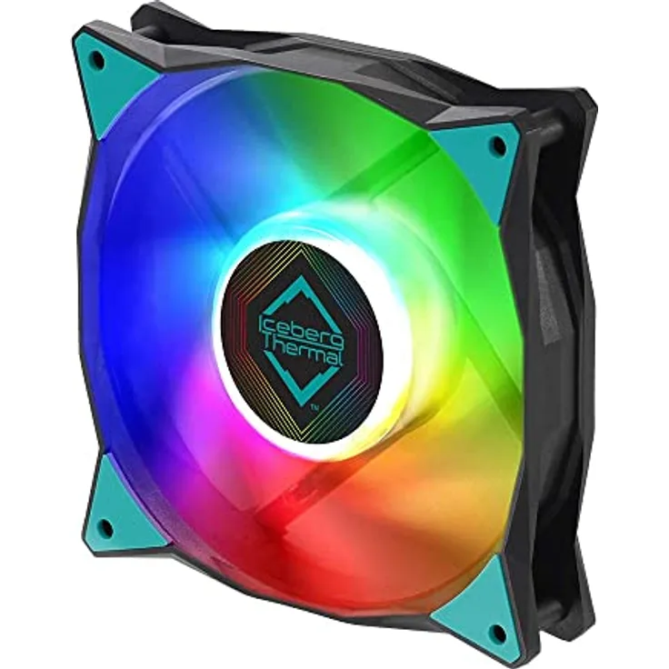 Iceberg Thermal IceGALE RGB 120 mm PWM Dual Kugellager ARGB Gehäuselüfter adressierbar, Schwarz