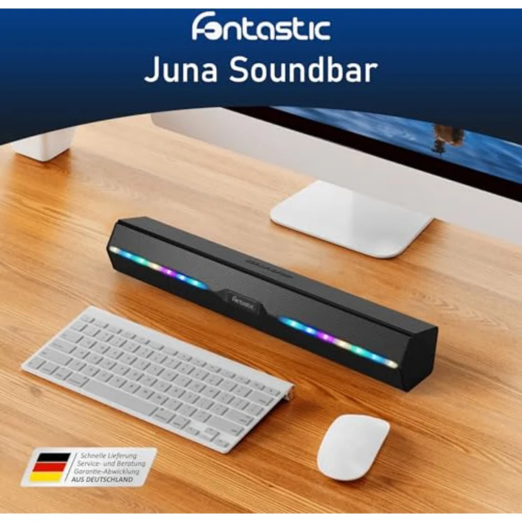 fontastic Juna - Drahtlose Soundbar 2 x 5 Watt TWS BT5.3 inklusive Mikrofon - RGB LED-Beleuchtung – Bild 3
