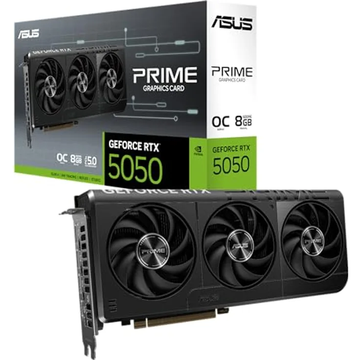 ASUS Dual GeForce RTX 5050 8GB GDDR6 OC Edition, Gaming Grafikkarte mit NVIDIA Blackwell Architektur, DLSS 4, 3x DisplayPort 2.1b, 1x HDMI 2.1b, 2707 MHz OC-Modus, 2,5-Slot Design