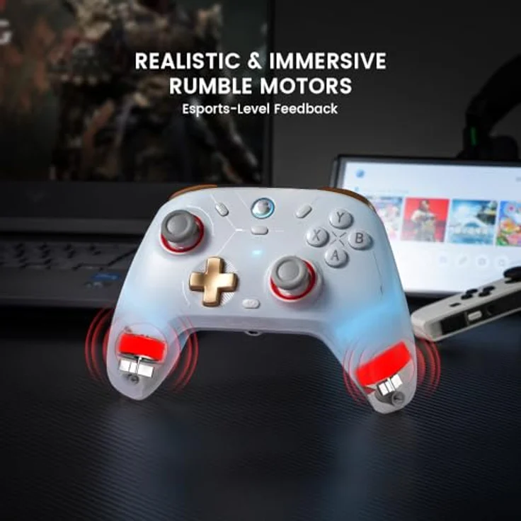 GameSir Cyclone2 TMR Controller pc TMR Hall Stick Gamepad mit dualem Hall Trigger/Micro Trigger Gaming Controller für Switch, Android, iOS und PC Verkabelt/Drahtlos/2.4G mit Makrotasten Weiß – Bild 5