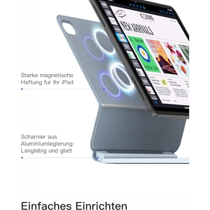 Inateck NeoMagic Magnetische Tastatur Hülle für iPad 10. Generation 10,9 Zoll & iPad 11. Generation 2025 A16, mit Touchpad, freitragendem Ständer, 7-Farbige Hintergrundbeleuchtung, KB09119 – Bild 3