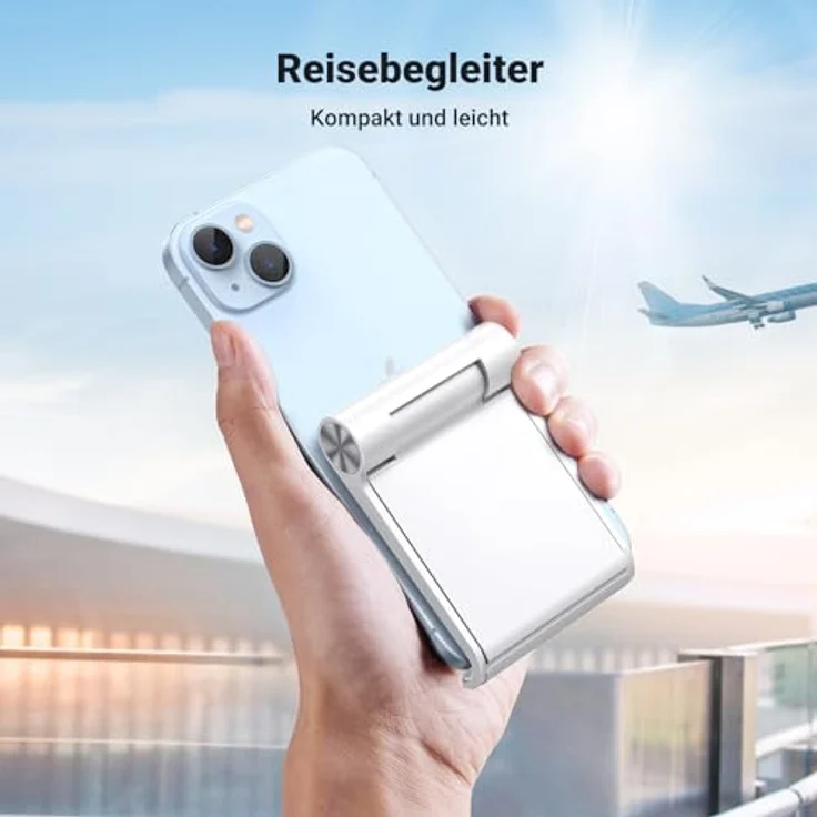 UGREEN Handy Ständer Tisch klappbar, verstellbar und rutschfest, kompatibel mit iPhone 17/16/15/14/13/12 Pro Max und Galaxy S23 Ultra bis 7,9 Zoll (Weiß) – Bild 4