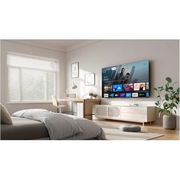 TCL 43P69K, 43 Zoll 4K UHD Smart LED-TV mit Wi-Fi, schwarzes Design, Quad Core-Prozessor, 3 HDMI-Anschlüsse, Energy Class F – Bild 2