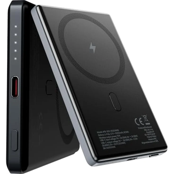 FOREVER Allity Powerbank Wireless APB-300 PD QC 20W 5000 mAh Grau Magnetisch – Bild 6