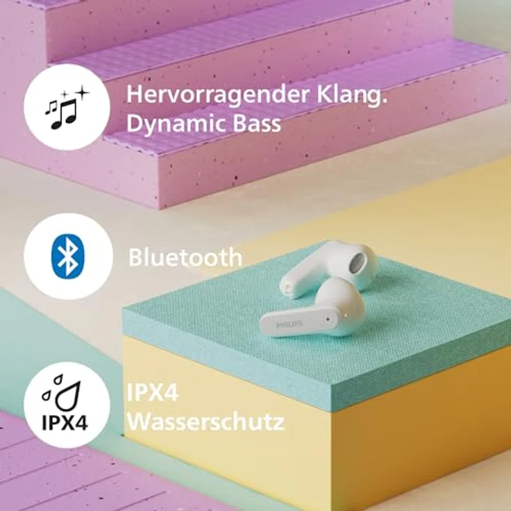 Philips TAT2139 In-Ear-Kopfhörer True Wireless Bluetooth, Dynamic Bass, Touch-Bedienelemente – Bild 6