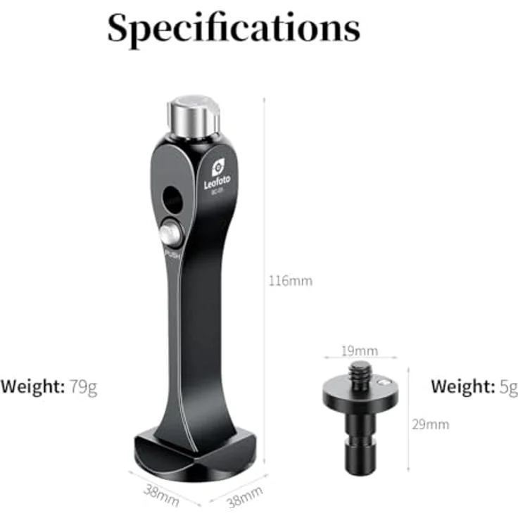 Leofoto LF-BC-03, Binokularadapter aus Aluminium mit kompakt und leichtem Design, schwarz – Bild 3