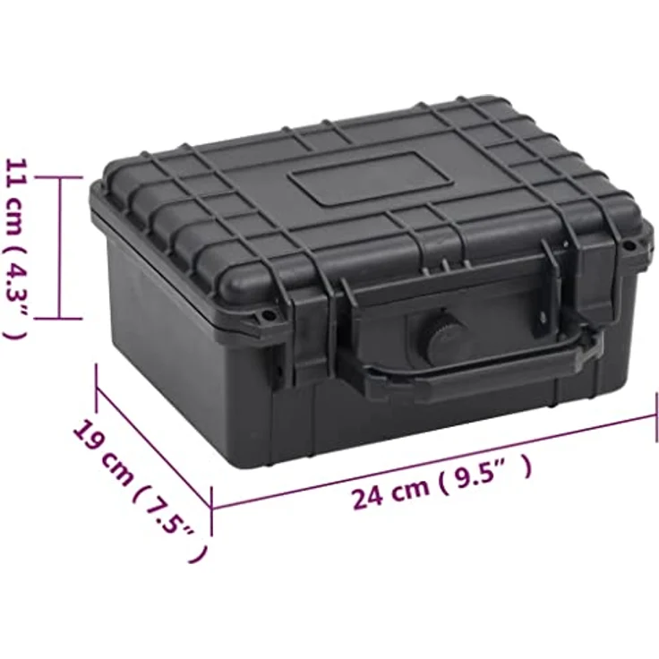 vidaXL Flugkoffer Tragbar Transportkoffer Fotokoffer Kamerakoffer Schutzkoffer Universalkoffer Aufbewahrungskoffer Schwarz 30x22x10cm PP – Bild 4