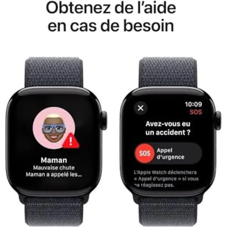 Apple Watch Series 10, 42 mm, GPS, Aluminiumgehäuse Diamantschwarz, Sport Loop Tinte, One size – Bild 6