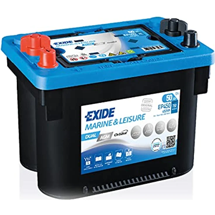 Exide EP450 Dual AGM Batterie für Mover und Bugstrahlruder, 12V 50Ah, wartungsfrei, langlebig und rüttelfest – Bild 1