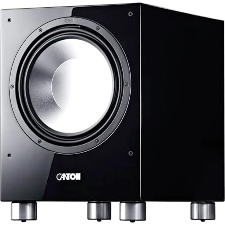 Canton Sub 1201 schwarz high-Gloss, aktiver Subwoofer mit Bassreflexsystem und 750 Watt Musikbelastbarkeit