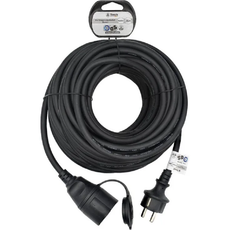 Bahama Warenvertriebs GmbH 36287 Verlängerungskabel 25m, Schuko Kupplung, Outdoor geeignet, TÜV GS geprüft, H07RN-F Kabel