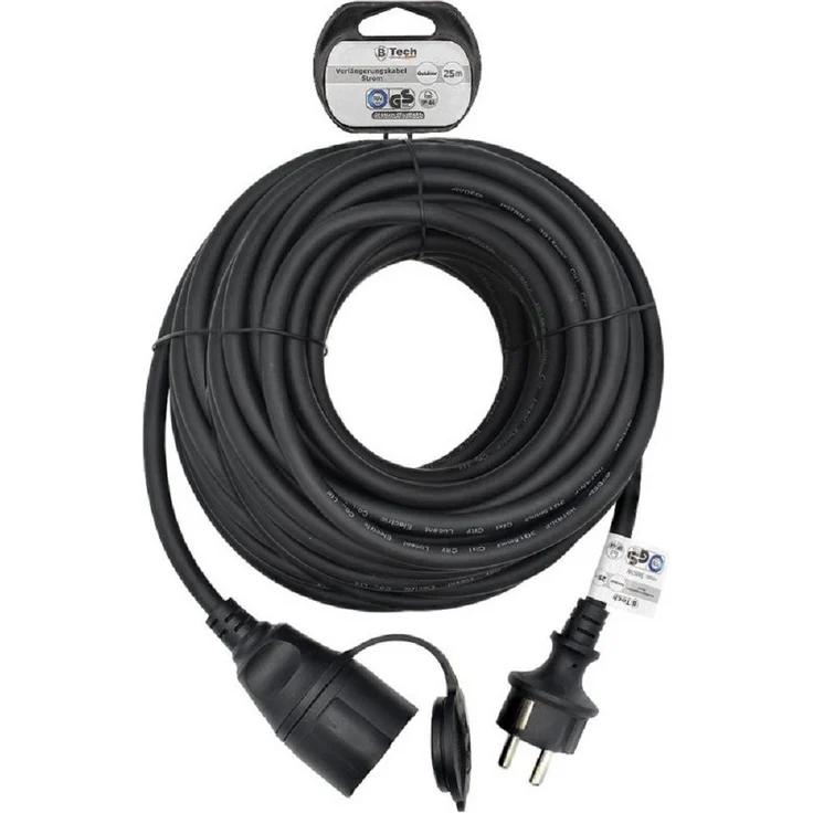 Bahama Warenvertriebs GmbH 36287 Verlängerungskabel 25m, Schuko Kupplung, Outdoor geeignet, TÜV GS geprüft, H07RN-F Kabel