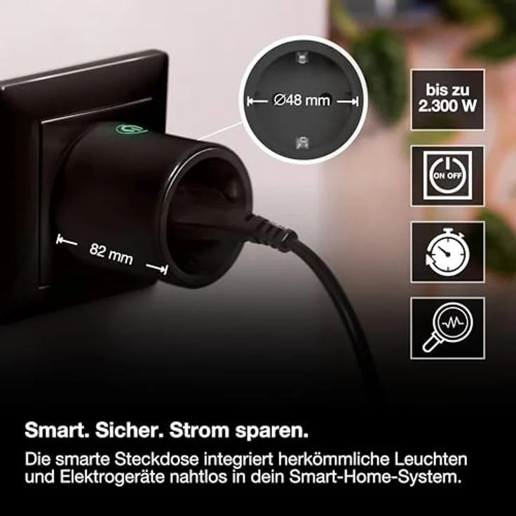 Osram Smart Plug, HOMELIGHTING Smart+ Funk-Steckdose mit ZigBee-Technologie, Energieverbrauchskontrolle und Sprachsteuerung – Bild 3
