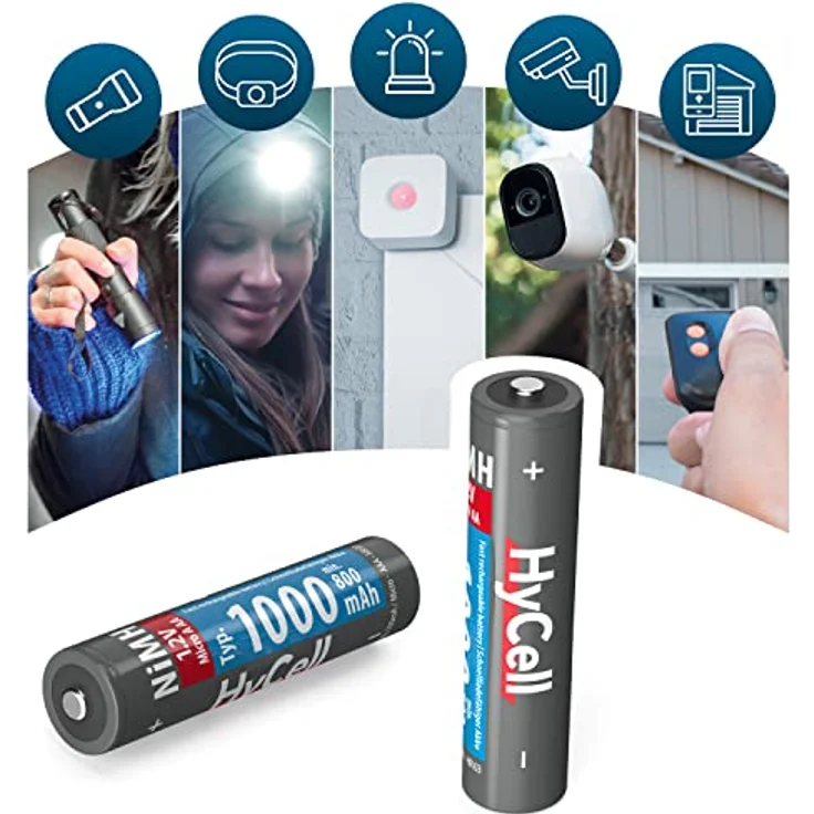 HyCell wiederaufladbar Akku Batterie Micro AAA 1000mAh NiMH ohne Memory-Effekt 4er Pack Photo Fotoakku Digitalkamera Spielzeug-Akku – Bild 4