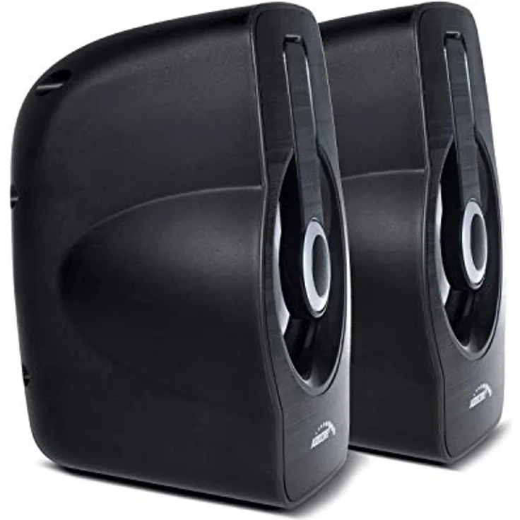 Audiocore AC855 Stereo-Lautsprecher mit Bunter LED-Beleuchtung PC-Lautsprecher 6W RMS USB-Stromversorgung Kompakt Schwarz – Bild 2