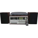 Roadstar HIF-8892EBT Mini-Hi-Fi-Musikanlage Plattenspieler 33/45/78 U/min, PLL FM Digitalradio, CD-MP3-Player, Kassette, Bluetooth, USB, Aufnahmefunktion, SD-Karte, Fernbedienung, Holz