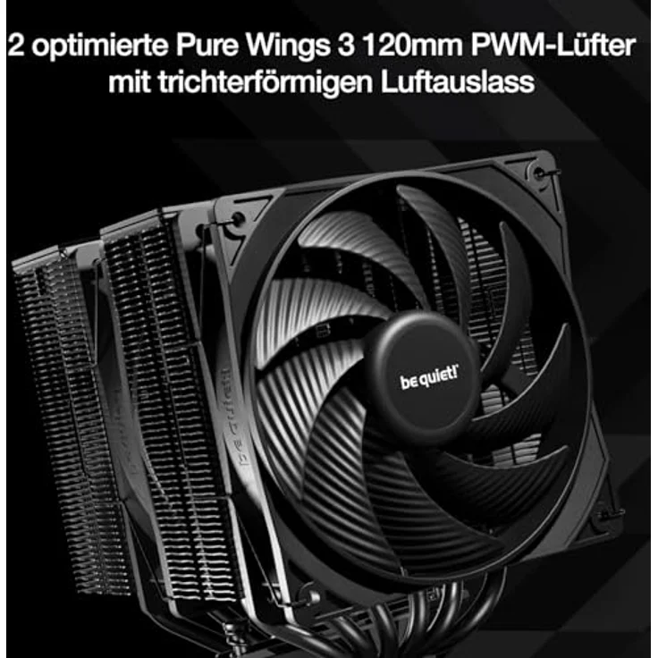 be quiet! Pure Rock Pro 3 CPU-Kühler - Leistungsstarker Kühlkörper mit 2x 120-mm-PWM-Lüftern, schwarz – Bild 4