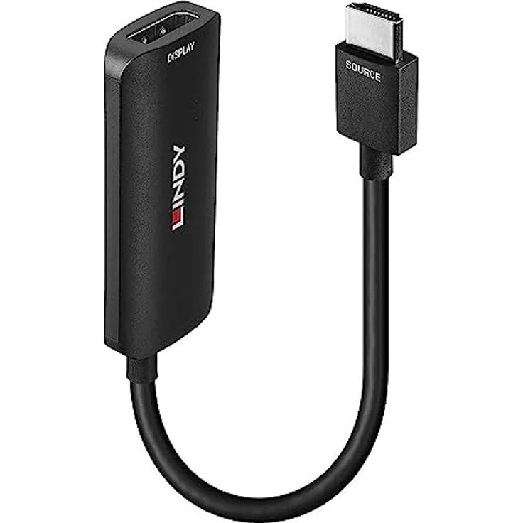LINDY 38329 HDMI 8K60 auf DisplayPort 1.4 Konverter, unterstützt 8K 7680x4320@60Hz, inkl. USB-Stromversorgung – Bild 1