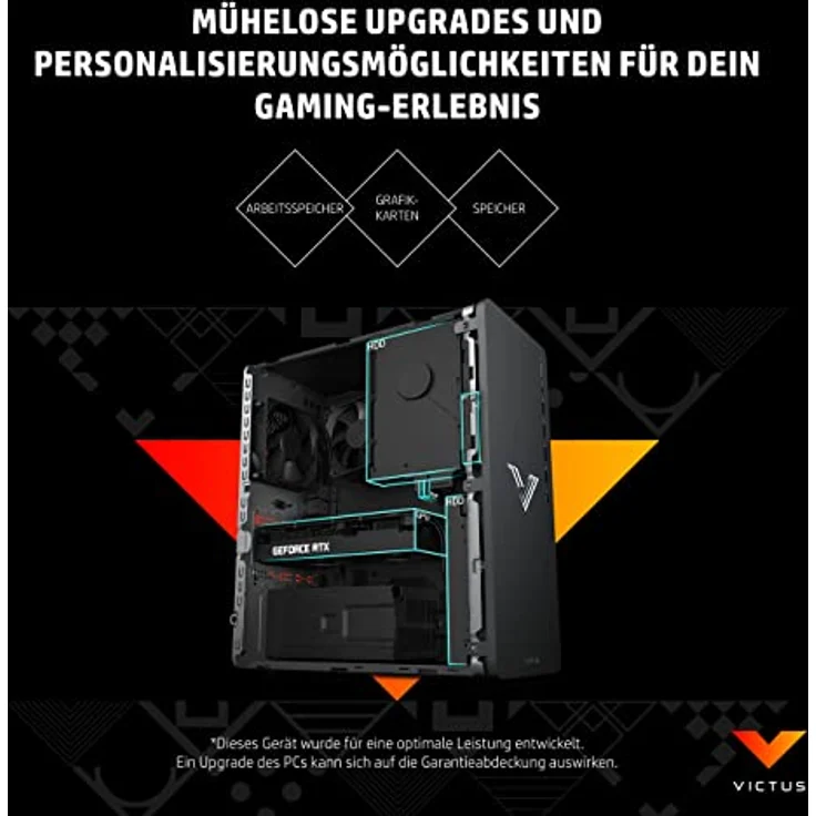 HP VICTUS Gaming PC | AMD Ryzen 7 5700G | 16 GB DDR4 RAM | 512 GB SSD | NVIDIA GeForce RTX 3050 | Windows 11 Home | Mica Silver – Bild 4
