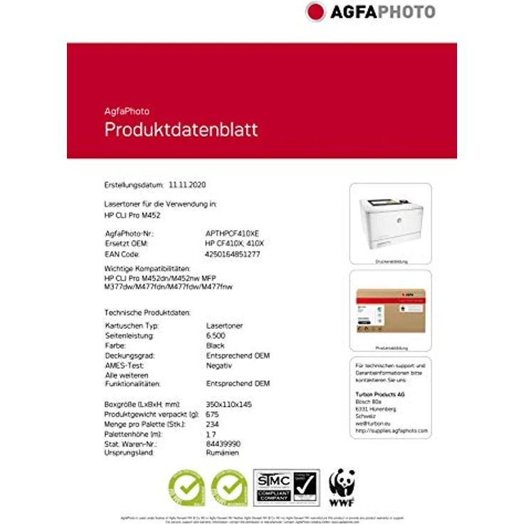 AgfaPhoto Toner BK. rpl CF410X, Schwarz, kompatibler Lasertoner für professionelle Druckqualität – Bild 3