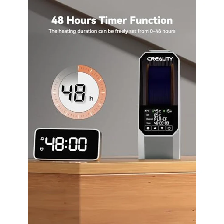 Creality Space Pi Filament Dryer Trockenbox, 360° Heißluftzirkulation, 12 Temperaturmodi, 3,7-Zoll-LCD-Touchscreen, kompatibel mit 1,75mm und 2,85mm Filamenten – Bild 7