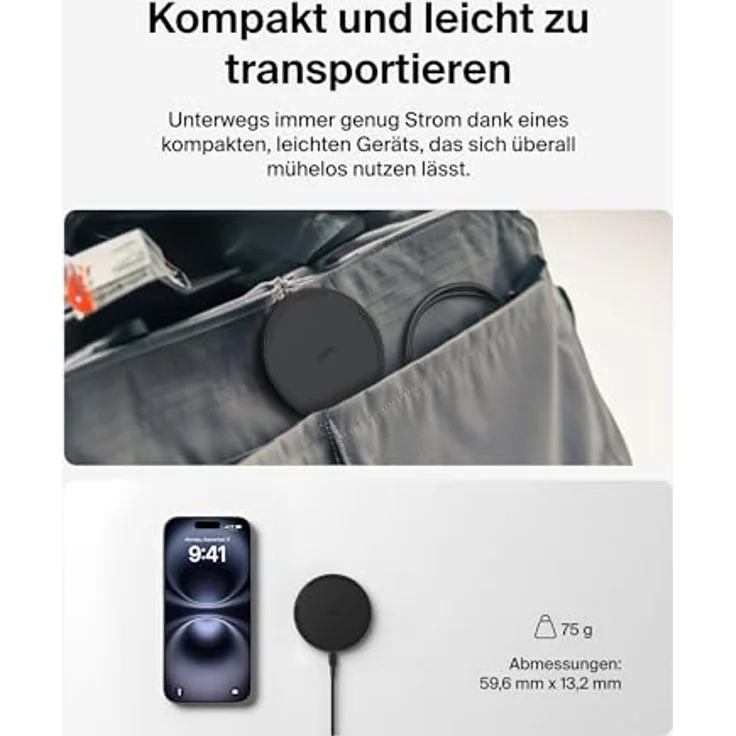 Belkin Kabelloses Ladepad 15 W, Qi Ladegerät für Apple A/V, elegantes Design – Bild 7