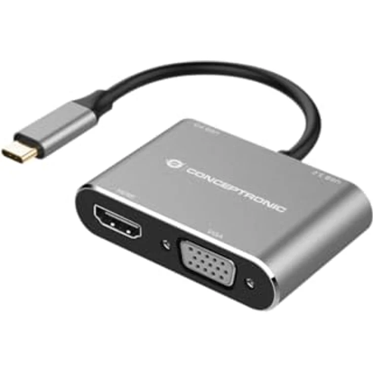 CONCEPTRONIC DONN16G 4-in-1 USB 3.2 Gen 1 Dockingstation, HDMI, VGA, USB-A 3.0, 100 W USB PD – Bild 2