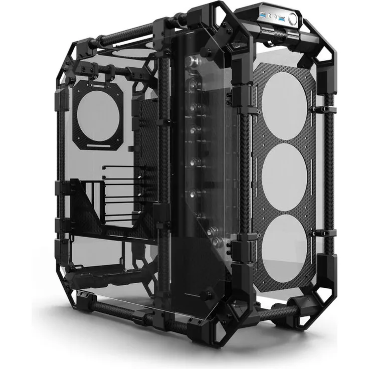 Alphacool Apex Pro Skeleton Gehäuse, Showcase-Gehäuse aus Carbon für Custom Wasserkühlung - Carbon/schwarz