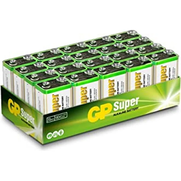 Super-Alkaline-Batterie 9 V (Packung mit 20 Stück)