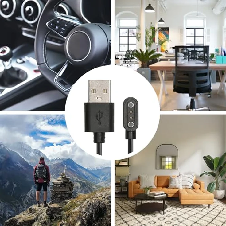 kwmobile USB Kabel Charger für CMF Watch Pro 2 / Watch Pro 1, 100 cm Ersatz-Ladekabel in Schwarz mit schneller Ladegeschwindigkeit – Bild 5