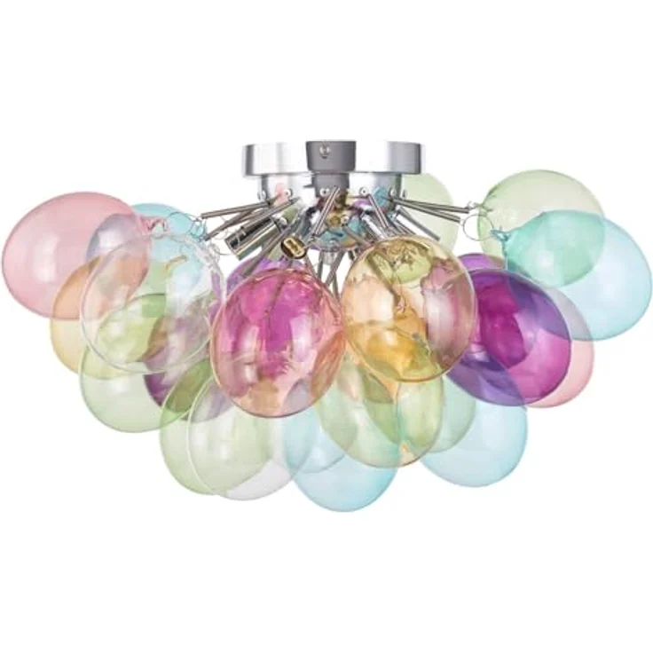 Lucande Deckenlampe Diborah, 6-flammige Designer-Wohnzimmerleuchte aus Glas mit G9-Fassung, modern und stilvoll – Bild 1