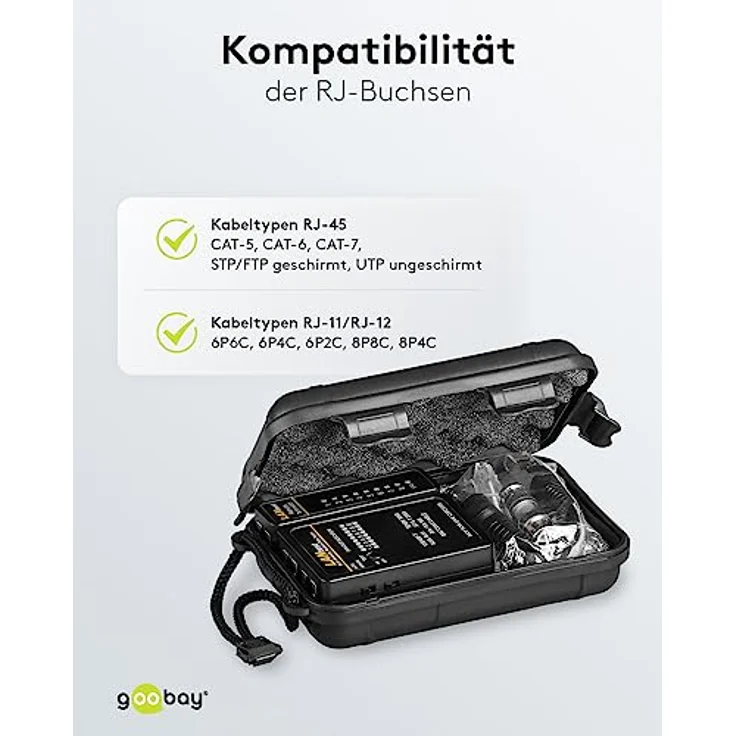 Leitungstester - Netzwerktester - Kabeltester für RJ11, RJ12, RJ45, ISDN, CAT5, CAT6, BNC – Bild 7