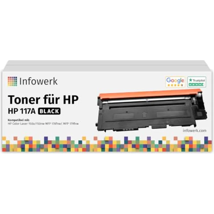 Infowerk Tonerpatrone 117A Black, kompatibel für HP Drucker, Seitenleistung bis 1.000, 7 Stück – Bild 1