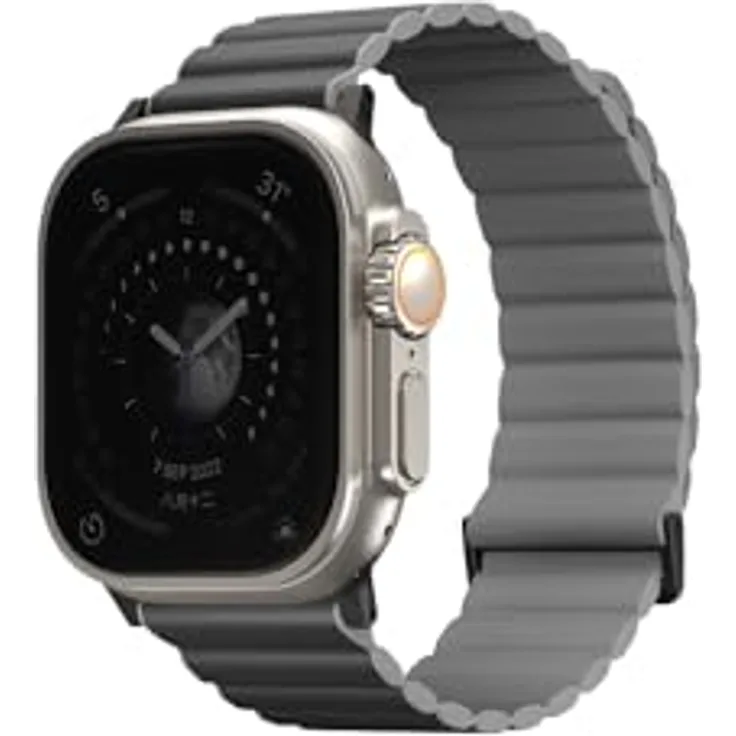 UNIQ revix Premium Edition wendbares magnetisches Apple Watch-Armband, 49/45/44/42 mm, Anthrazit/Aschgrau