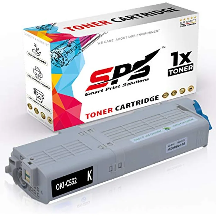 SPARSANDO SPS Drucker Toner Kompatibel für Oki C 532 DN - Schwarz, 7.000 Seiten, hohe Druckqualität und einfache Installation